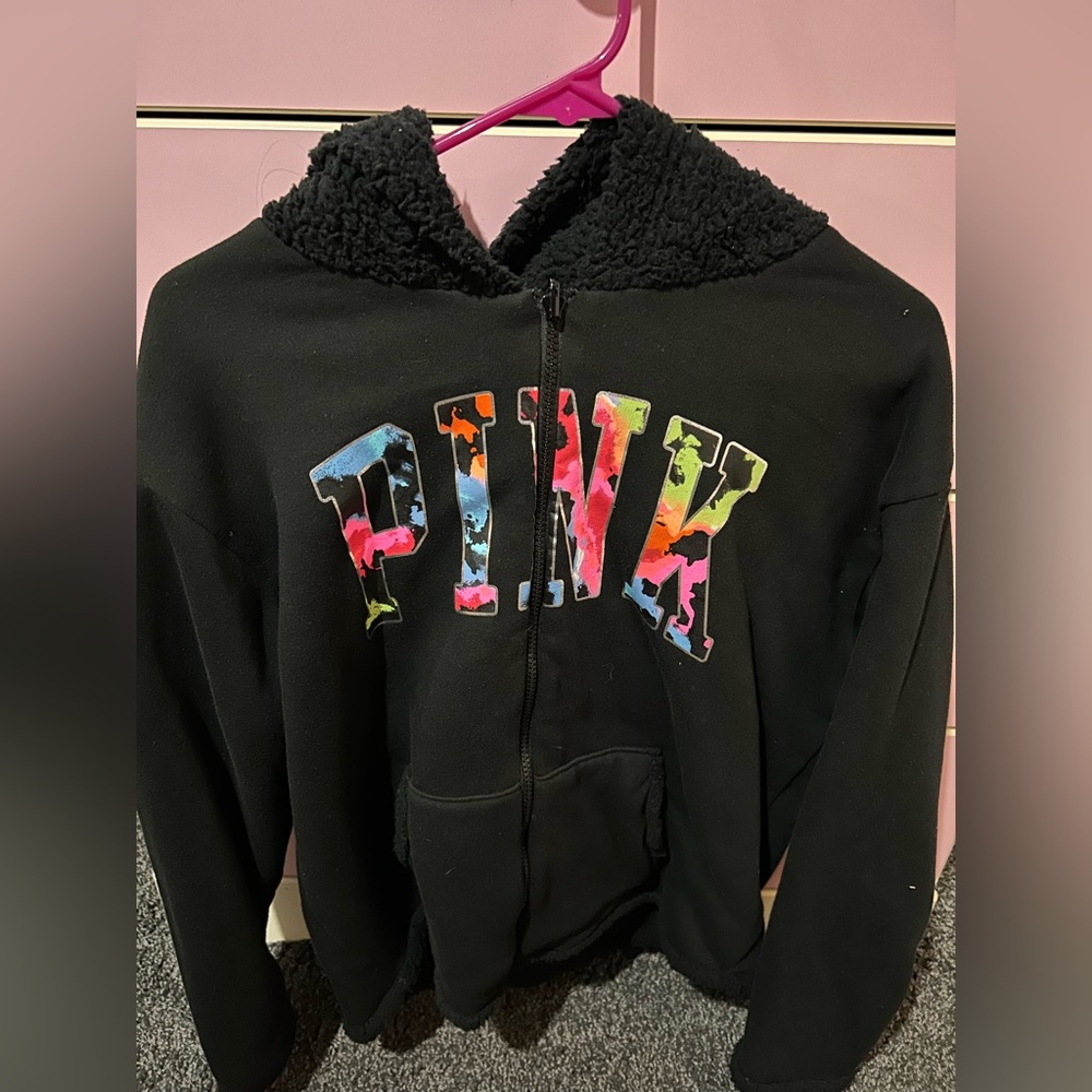 PINK reversible Sherpa hoodie